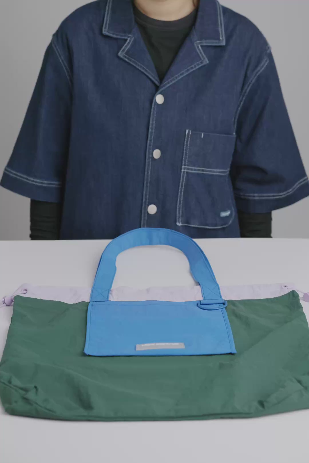 Colourblock Drawstring Toggle Tote